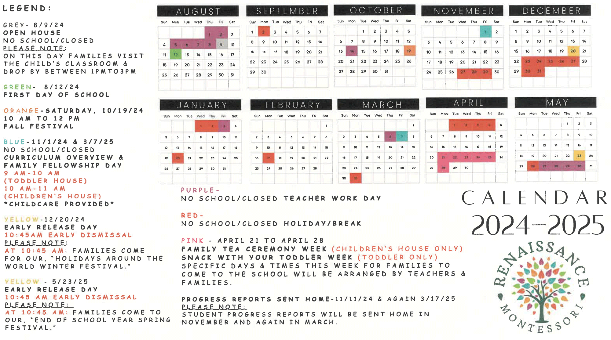 2024-25 calendar